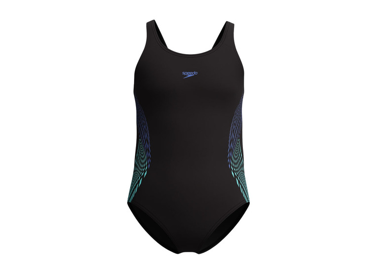 Speedo Placement muscleback badpak zwart/blauw meisjes