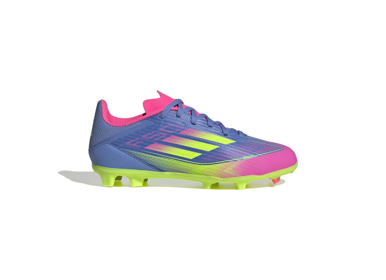 Adidas F50 League FG/MG voetbalschoen blue fusion/lucid lemon/pink Kids