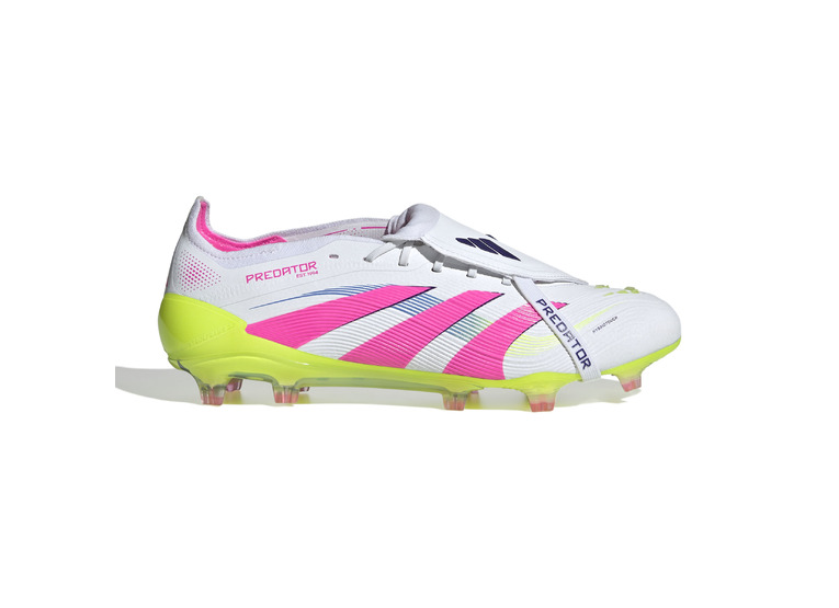 Adidas Predator Elite Fold-Over Tongue FG voetbalschoenen wit/lucid lemon/pink