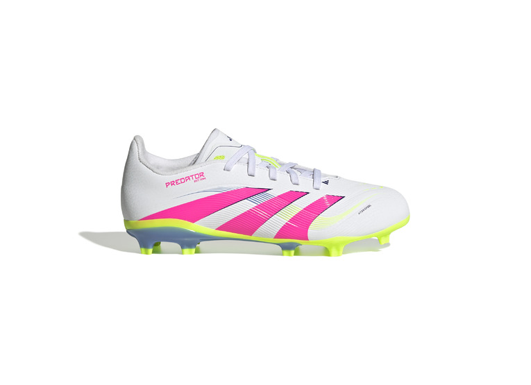 Adidas Predator League FG/MG voetbalschoen wit/lucid lemon/pink KIDS