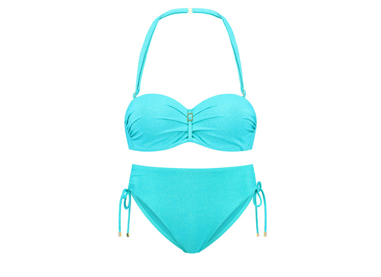 Cyell Sea Sparkle beandeau bikini D-cup aquablauw dames