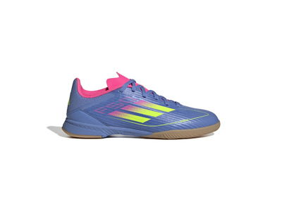 Adidas F50 League IN voetbalschoen blue fusion/lucid lemon/pink KIDS