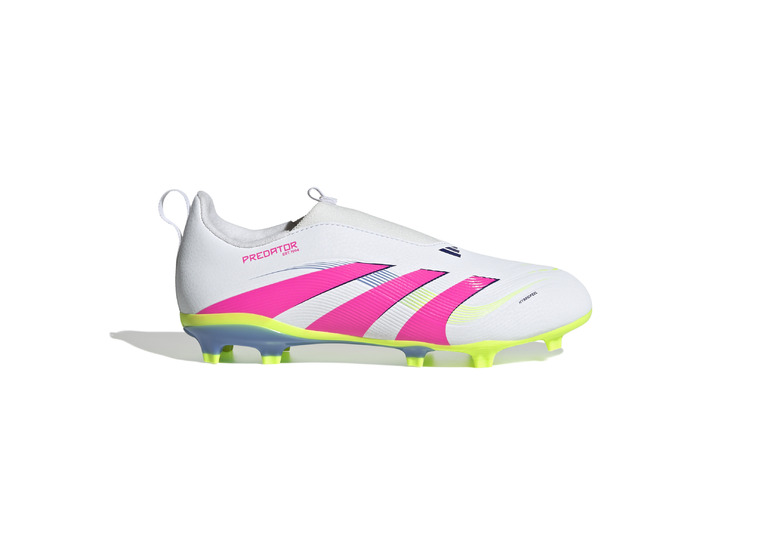 Adidas Predator League Veterloze FG/MG voetbalschoen wit/lucid pink/lucid lemon KIDS