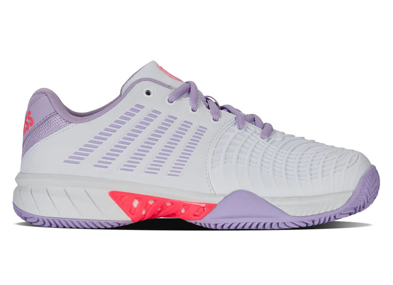 K-Swiss Express light 3 clay tennisschoen wit/orchid petal/neon blaze dames