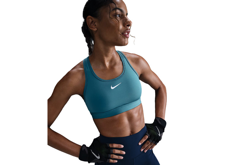Nike Swoosh medium support padded sport-bh smokey blue dames