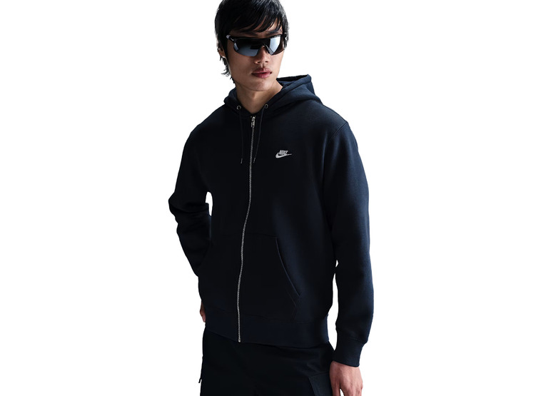 Nike Club fleecehoodie obsidian heren