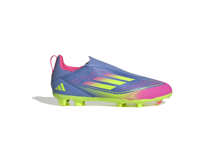 Adidas F50 League Veterloze FG/MG voetbalschoen blue fusion/lucid lemon/pink KIDS
