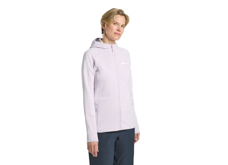Jack Wolfskin Baiselberg hooded FZ fleece jack pale ivory dames