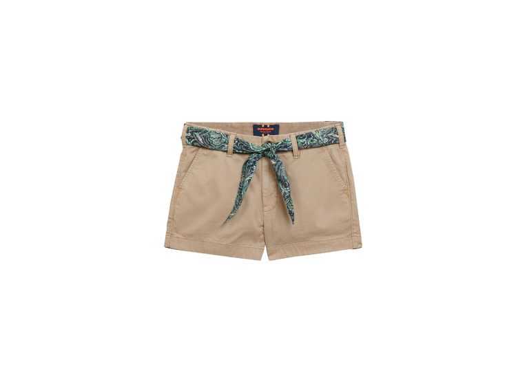 Superdry klassieke chinoshort stonewash taupe brown dames