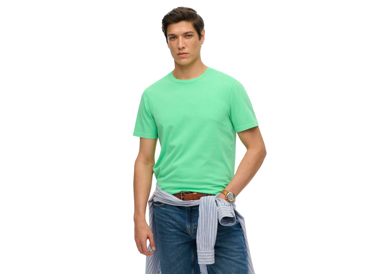 Superdry Klassiek essential T-shirt washed dry fluro lime heren