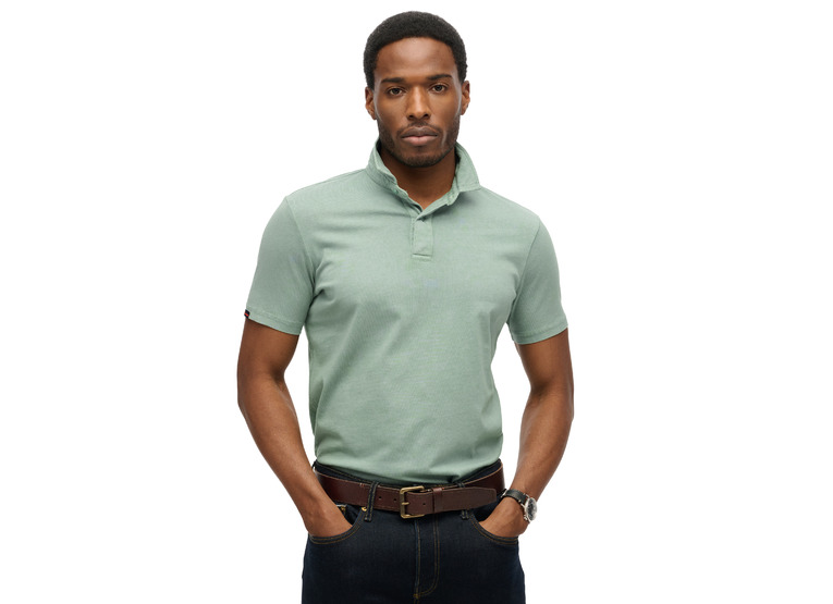 Superdry essential poloshirt van jersey slate grey heren