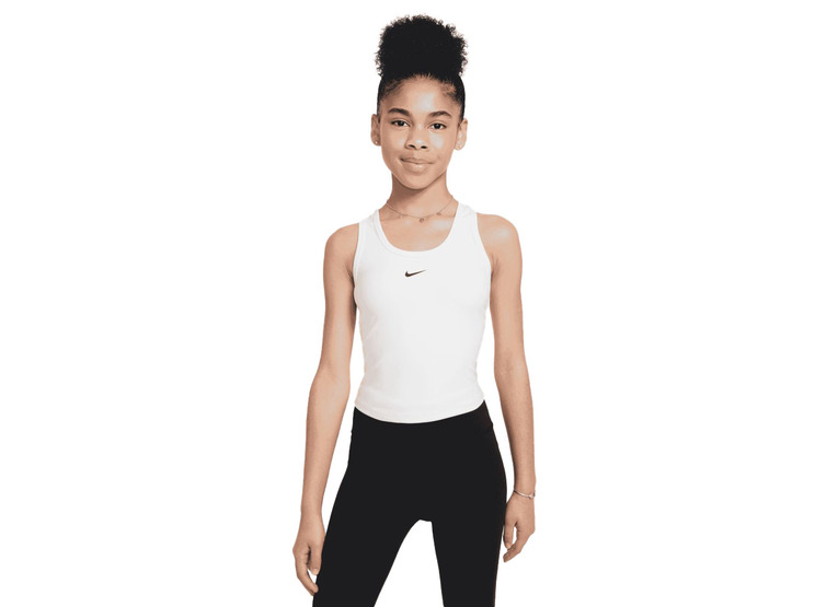 Nike One Fitted Dri-FIT tanktop wit meisjes