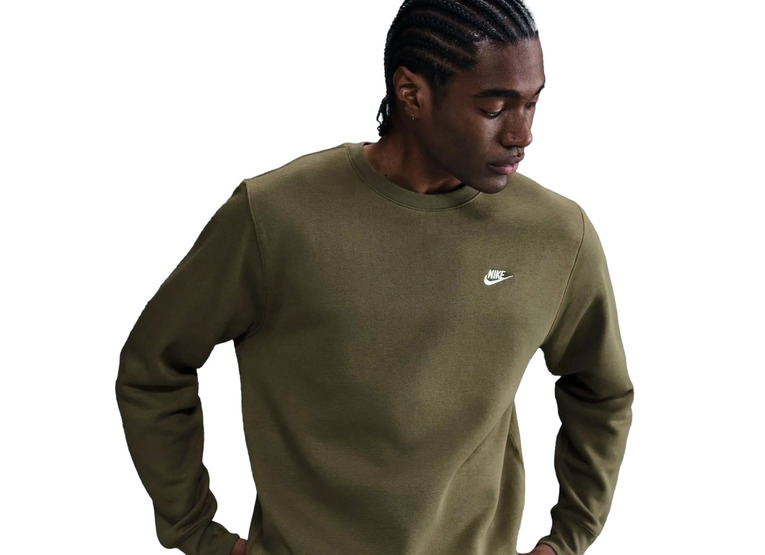 Nike Club fleecetrui olijfgroen heren