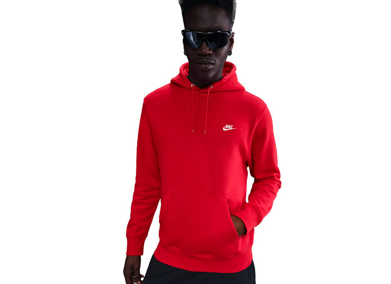 Nike Club fleecehoodie rood heren