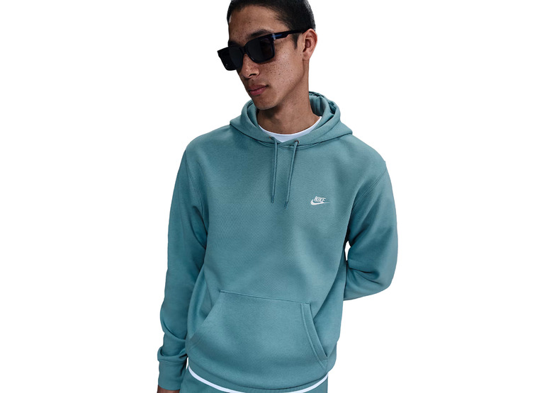 Nike Club fleecehoodie denim turquoise heren