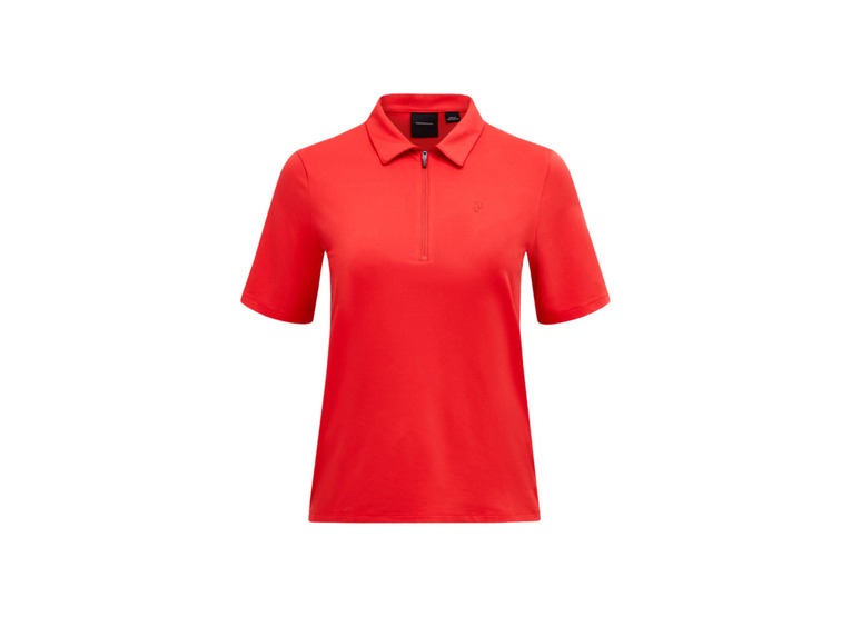 Peak Performance comfort zip polo brilliant red dames
