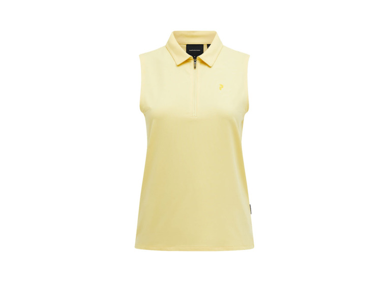 Peak Performance comfort zip mouwloze polo mellow yellow dames