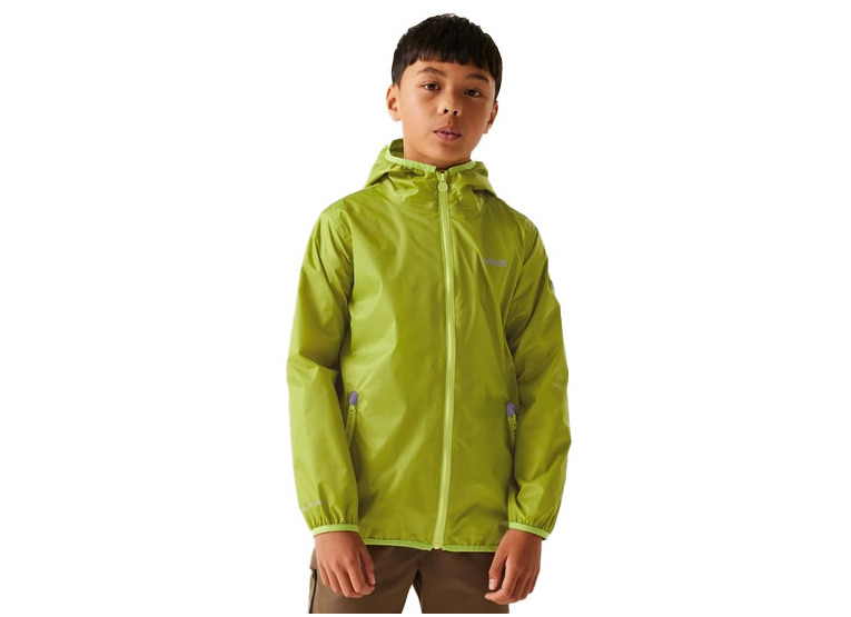 Regatta Lever II waterproof packaway jacket grenoble green KIDS