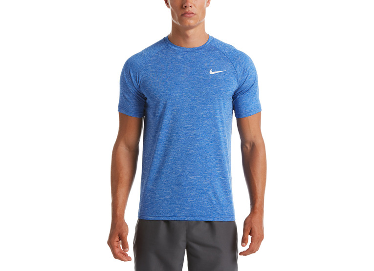 Nike Heathered hydroguard T-shirt blauw heren