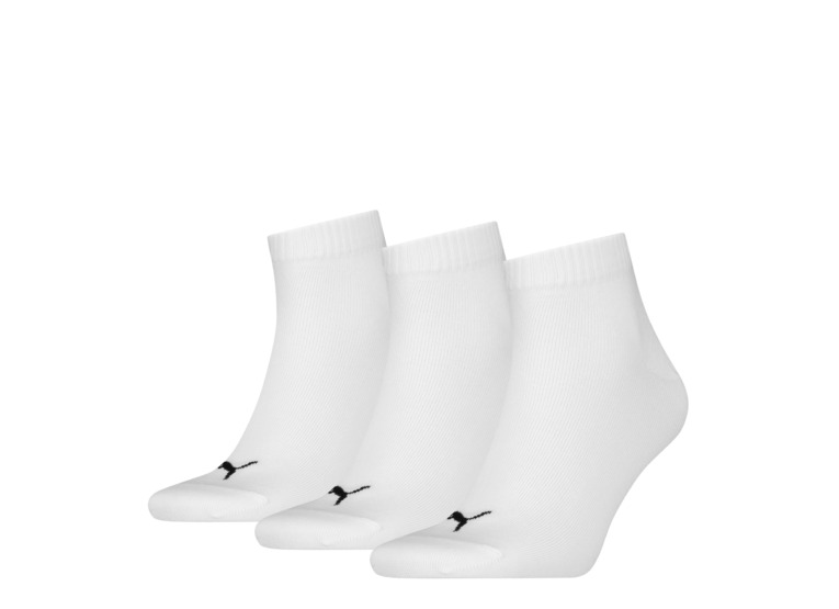 Puma quarter plain sokken wit unisex