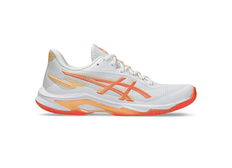 Asics Netburner ballistic FF 4 volleybalschoen wit/vivid coral dames