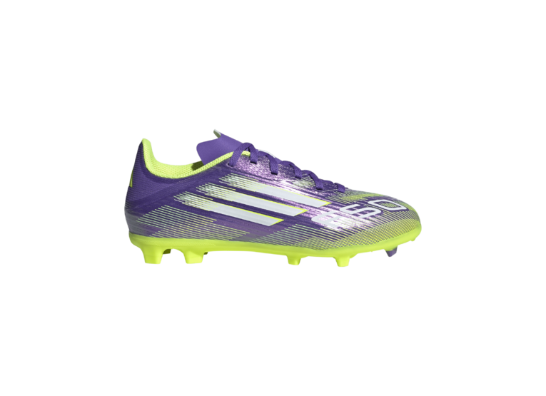 Adidas F50 League FG/MG voetbalschoen purple rush/lucid lemon/wit Kids