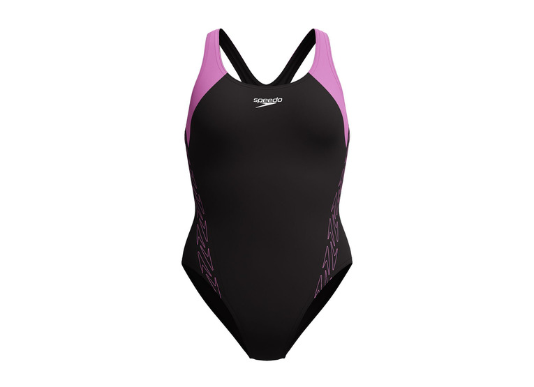 Speedo Eco H-Boom splice racerback badpak zwart/paars dames