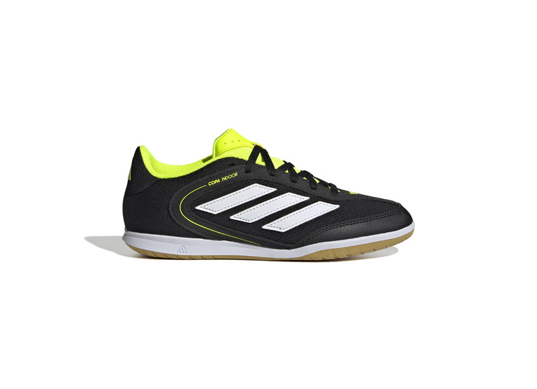 Adidas Copa Court League IN voetbalschoen zwart/lucid lemon/wit KIDS