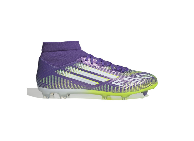 Adidas F50 League Mid FG/MG voetbalschoen purple rush/lucid lemon/wit