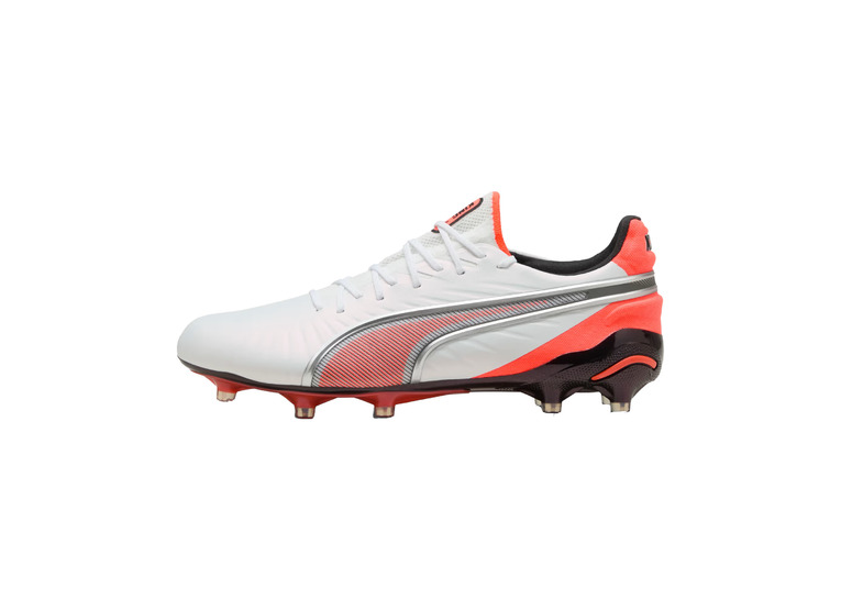 Puma King ultimate FG/AG voetbalschoen wit/glowing red/zilver