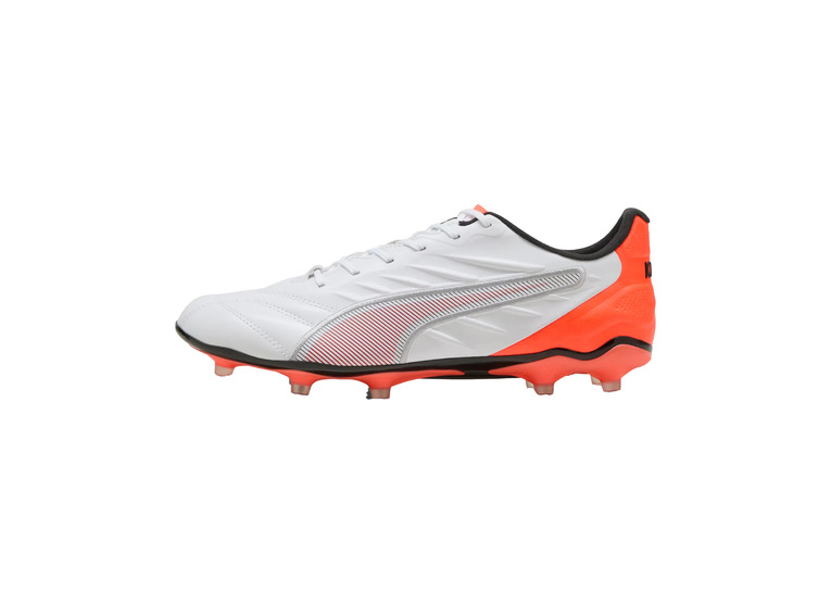 Puma King Pro FG/AG voetbalschoen wit/glowing red