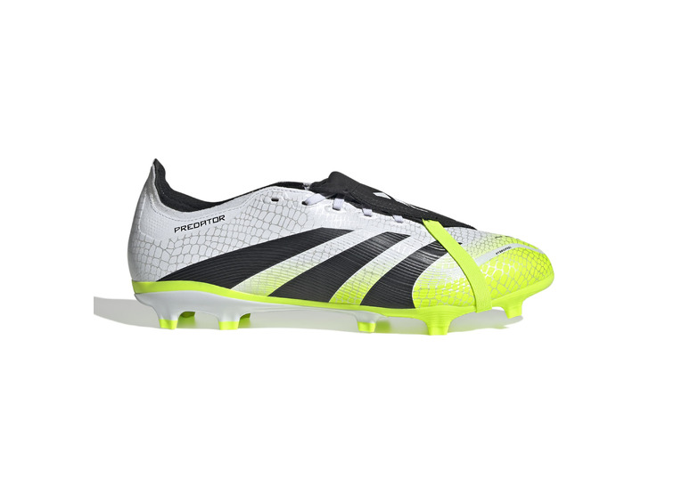 Adidas Predator League Fold-Over Tongue FG/MG voetbalschoen wit/zwart/lucid lemon