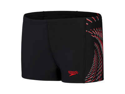 Speedo Eco Plastisol placement zwembroek zwart/fed red/dapple grey KIDS