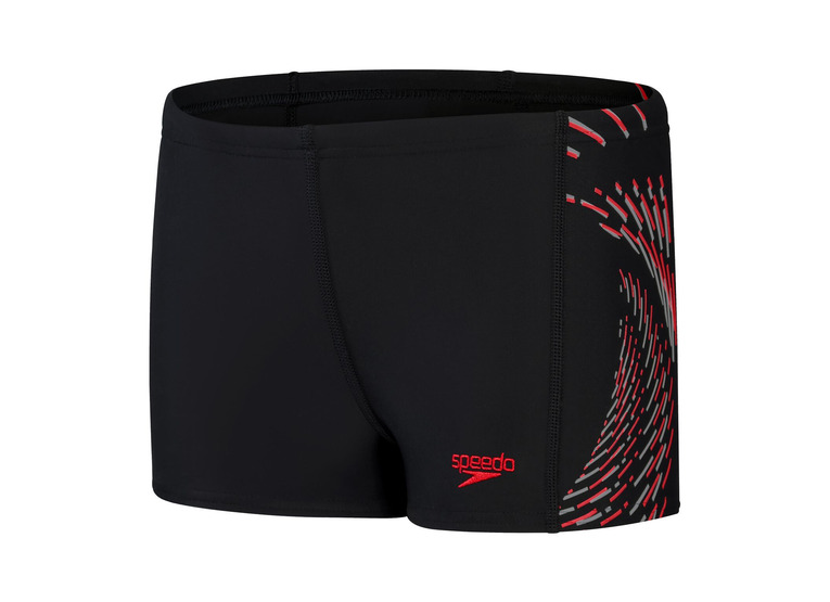 Speedo Eco Plastisol placement zwembroek zwart/fed red/dapple grey KIDS