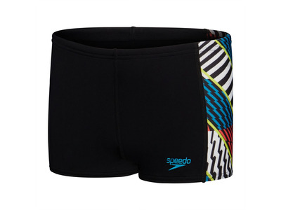 Speedo Eco+ dig panel zwembroek zwart/wit/bolt KIDS