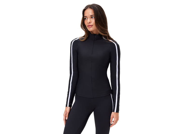 Stronger Signature stripe half zip top zwart dames