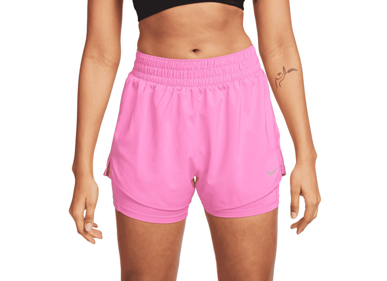 Nike One Dri-FIT 2-in-1 loopshort roze dames
