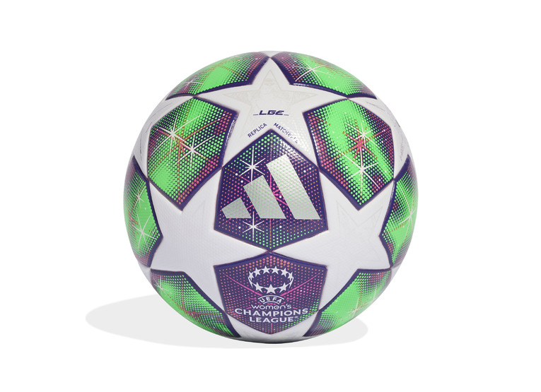 Adidas UWCL 25/26 league stage voetbal wit/roze/paars/solar yellow