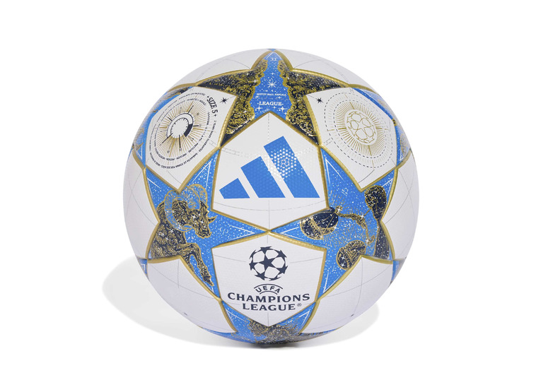 Adidas UCL 25/26 League Stage voetbal wit/blauw/gold metallic