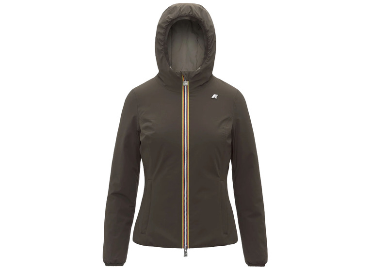 K-Way Lily St warm reversible winterjas black olive/green oak dames