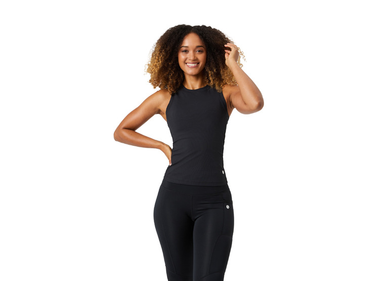 Bjorn Borg Ace pocket ribbed tanktop zwart dames