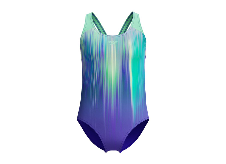 Speedo Placement splashback badpak groen/paars meisjes