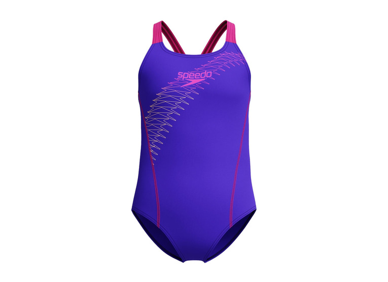 Speedo Medley logo medalist badpak paars/roze meisjes