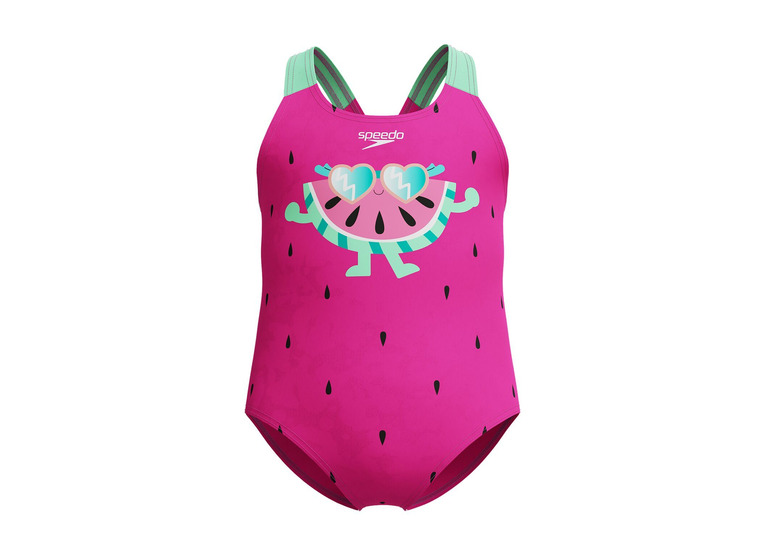 Speedo watermeloen badpak neon bubblegum meisjes