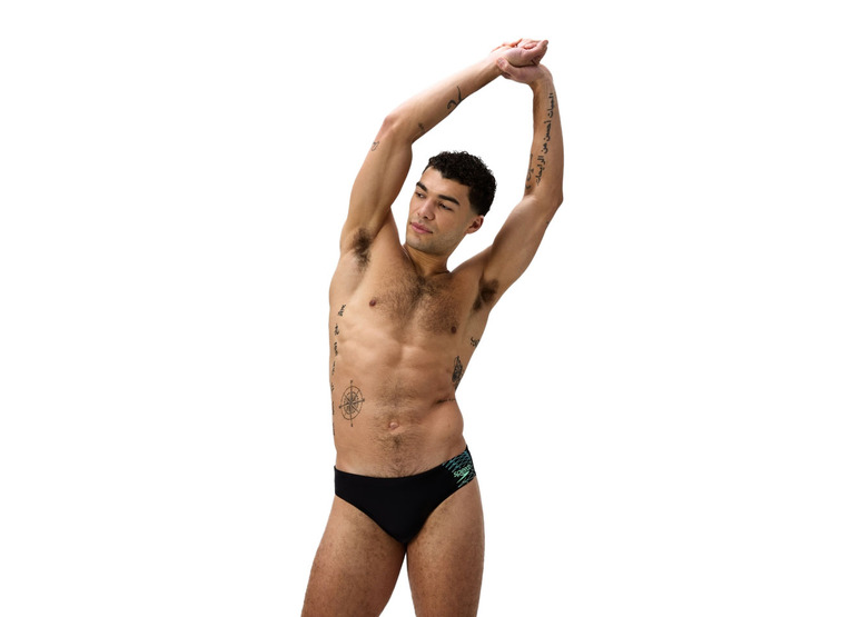 Speedo Medley logo 7cm brief zwart/groen heren