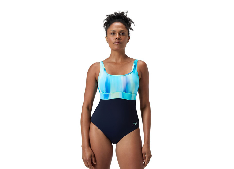 Speedo shaping printed contour eclipse badpak navy dames