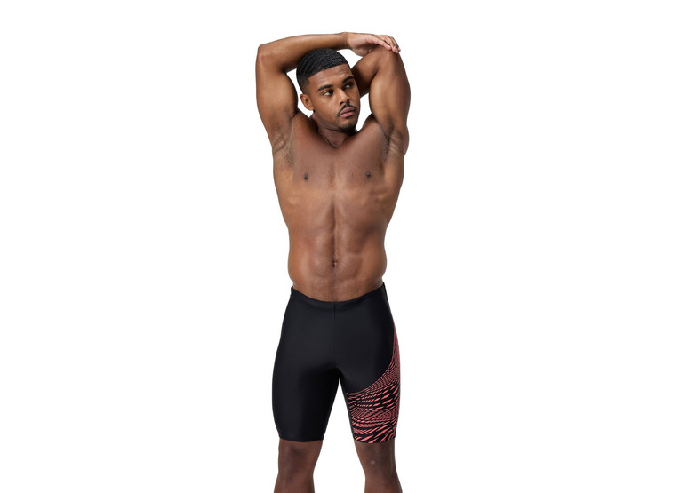 Speedo Medley logo jammer zwart/coral sands heren