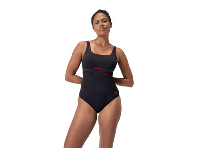 Speedo shaping contoureclipse badpak zwart/magenta haze dames