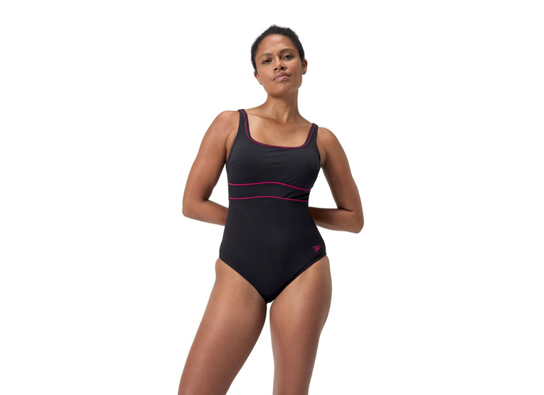 Speedo shaping contoureclipse badpak zwart/magenta haze dames