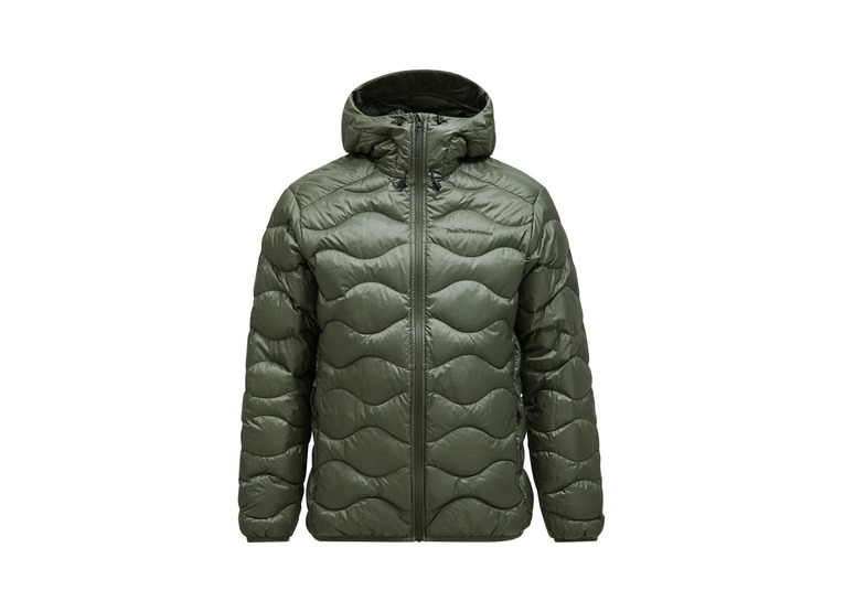Peak Performance helium down hood jacket pine needle heren